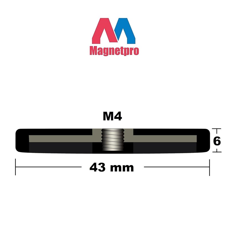 Magnetpro 4 Pieces Strong Rubber Coated Mounting Magnets Anti-Scratch, 30 LBS of Adhesive Power, Magnetic Assembly Base for Light Strips and Additional Mirrors The Outdoor Area - Image 2